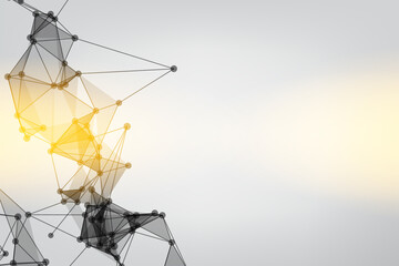 Vector banner design, Global network connection. Geometric connected. Background Technology connecting dots and line.