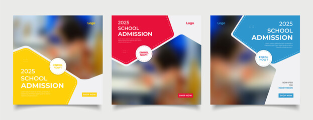 School education admission social media post and web banner template