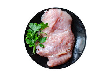 raw turkey fillet meat or chicken ready to cook and eat on the table for making healthy meal snack top view copy space for text food background rustic image keto or paleo diet