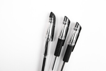 Ink Roller Ball Pen. gel pens black on a white background