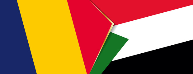 Chad and Sudan flags, two vector flags.