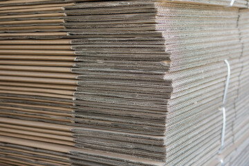 Pile of folded corrugated cardboard