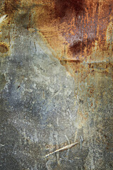 Panoramic grunge rusted metal texture, rust and oxidized metal background. Vertical