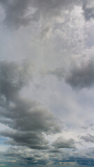 Fantastic thunderclouds, vertical panorama