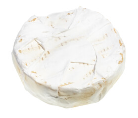 soft cheese with white mold isolated on white background