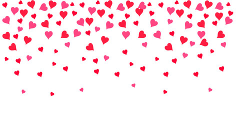 Fototapeta na wymiar valentine seamless pattern with stylized artistic hand drawn hearts