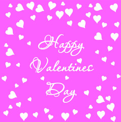 Happy Valentines Day greeting card. Calligraphy design for print cards, banner, poster Hand drawn text lettering for Valentines Day with hearts shape Vector illustration