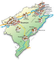25 Carte du département du Doubs
