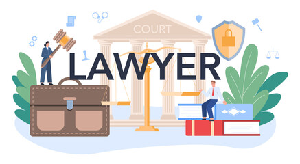 Professional lawyer typographic header. Punishment and judgement.