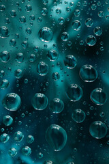 abstract selective focus colorful background with water drops. water bubbles multiple reflections.