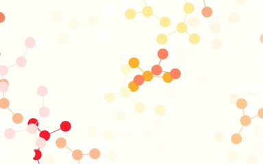 Light Red, Yellow vector pattern with artificial intelligence network.