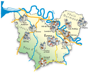 27 Carte du département de l'Eure