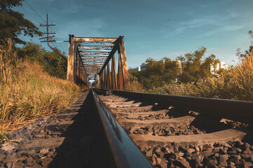 The longest railroad tracks from the old bridge