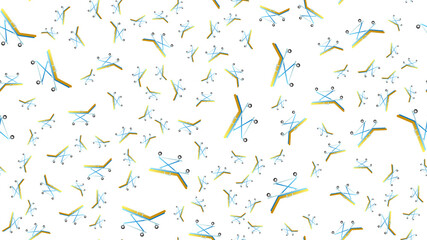 Endless seamless pattern of medical scientific medical items gurneys of hospital beds with wheels on a white background. illustration