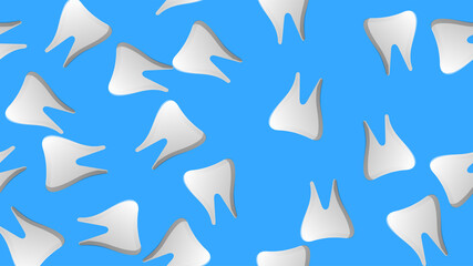 Endless seamless pattern of medical scientific medical therapeutic items dental tooth on a blue background. illustration