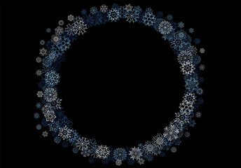 Winter background with snowstorm and sprayed snowflakes for New Years Eve holidays or abstract Christmas greeting card