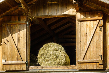 hay bales at a farm