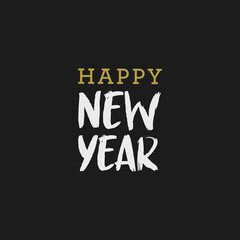 Fototapeta premium Happy new year typography sign. Vector Lettering Composition. Holiday design for greeting card.