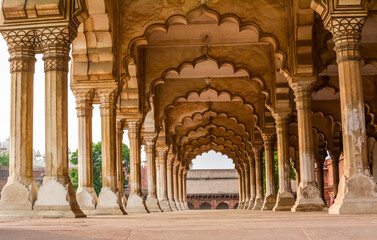 Agra Red Fort, a Unesco World Heritage site, and one of the busiest tourist hotspot nearby Taj...