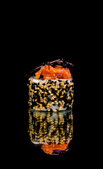 sushi with fish and vegetable ingredients