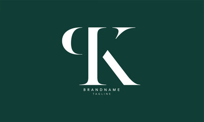 Alphabet letters Initials Monogram logo PK, KP, P and K - obrazy, fototapety, plakaty