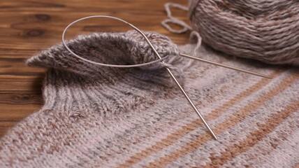 Knitting yarn and knitting as a hobby and relaxation. Do it yourself.
