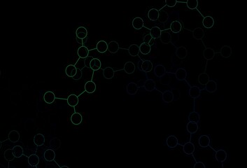 Dark Green vector pattern with artificial intelligence network.