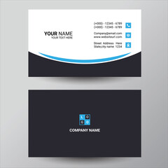 Blue elegant business card design template