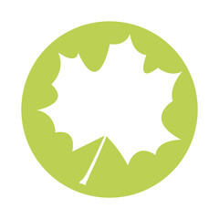 webbed form leaf plant silhouette style icon vector illustration design