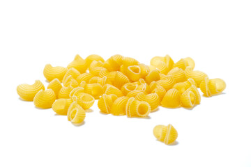 pipe rigate pasta isolated in white background