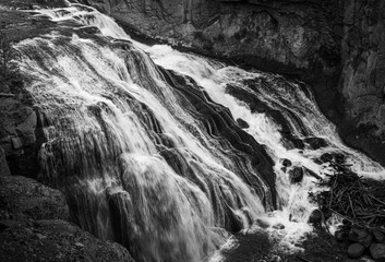 Cascading Ribbon over the Rocks
