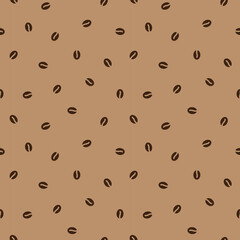 Coffee beans seamless pattern. Colorful design for print, paper or background.