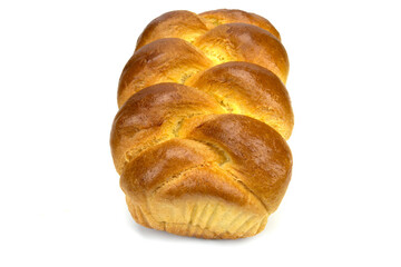 brioche entière au beurre isolé sur un fond blanc