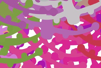 Light Pink, Green vector backdrop with memphis shapes.