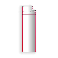 Paper cut Lighter icon isolated on white background. Paper art style. Vector.