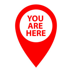 you are here, map pointer, point of location, location pin, vector illustration 