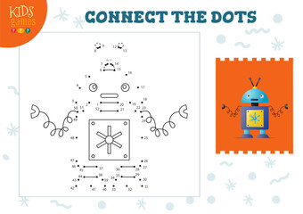 Naklejka premium Connect the dots kids mini game vector illustration.