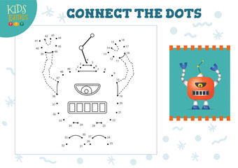 Connect the dots kids mini game vector illustration.