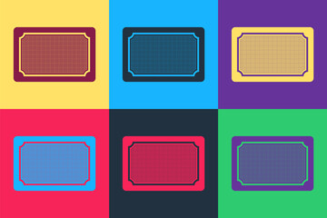 Pop art Doormat icon isolated on color background. Welcome mat sign. Vector.