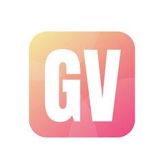 GV Letter Logo Design With Simple style