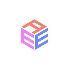 Fototapeta premium Hexagon logo with letter AEE