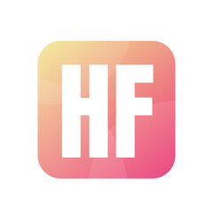 HF Letter Logo Design With Simple style