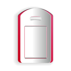 Paper cut Cutting board icon isolated on white background. Chopping Board symbol. Paper art style. Vector.