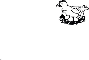 illustration of chicken on eggs