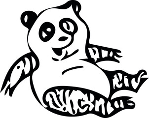 panda illustration on white background
