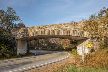 A Bridge in the Mountains with Graffiti