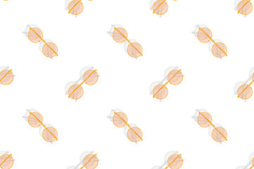 Background on the theme of glasses for vision. Glasses seamless pattern on a white background.