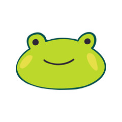 Isolated vector colorful illustration of adorable cartoon green frog