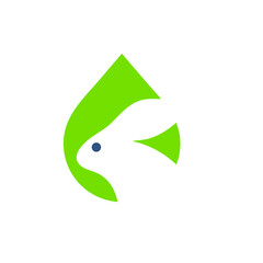 water rabbit logo design
