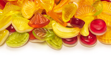 Assorted tasty gummy candies.